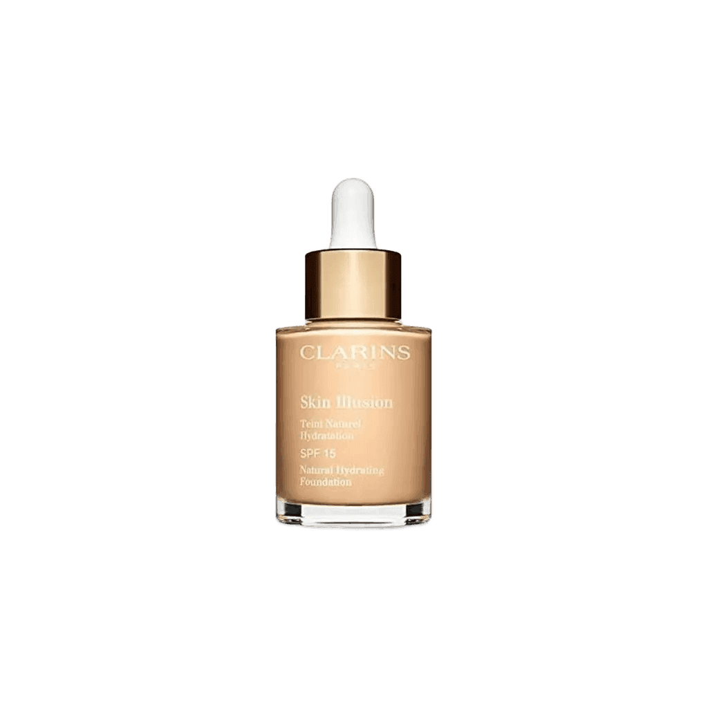 Clarins – Skin Illusion Fond de Teint Hydratant Naturel SPF 15 101 Linen 30ml | Peaux Sèches