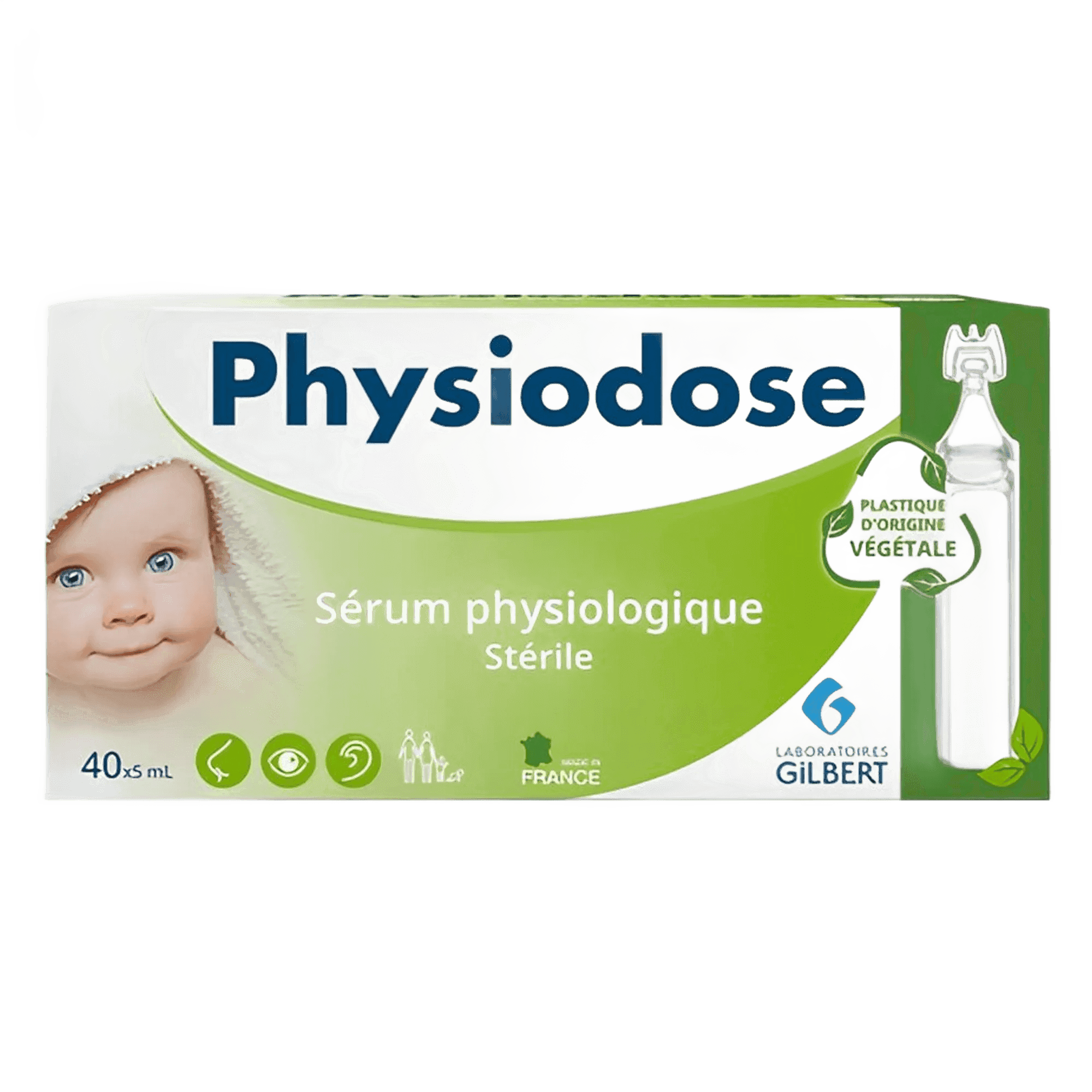 Gilbert – Physiodose Séreum physiologique stérile 40 doses végétales x 5 ml