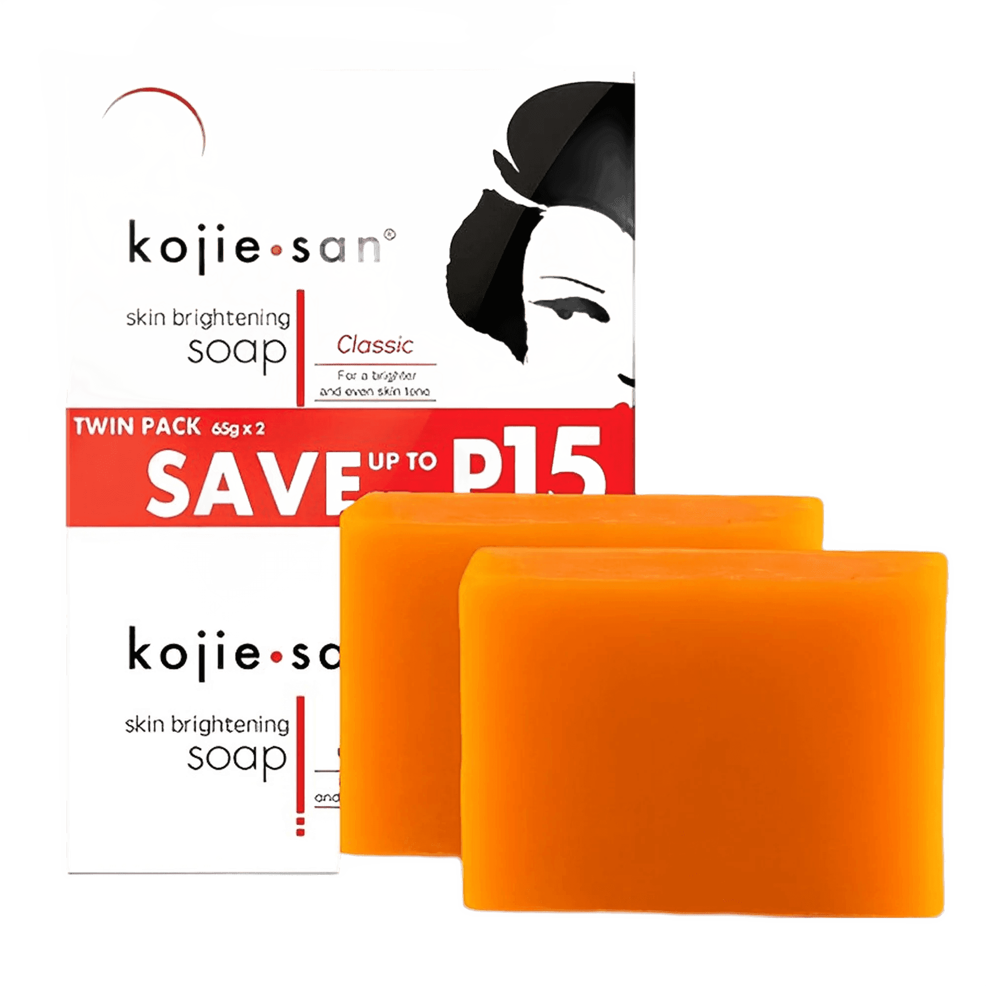 Kojie San – Savon éclaircissant à l'acide kojiique (2 x 65g) – Pack de 2
