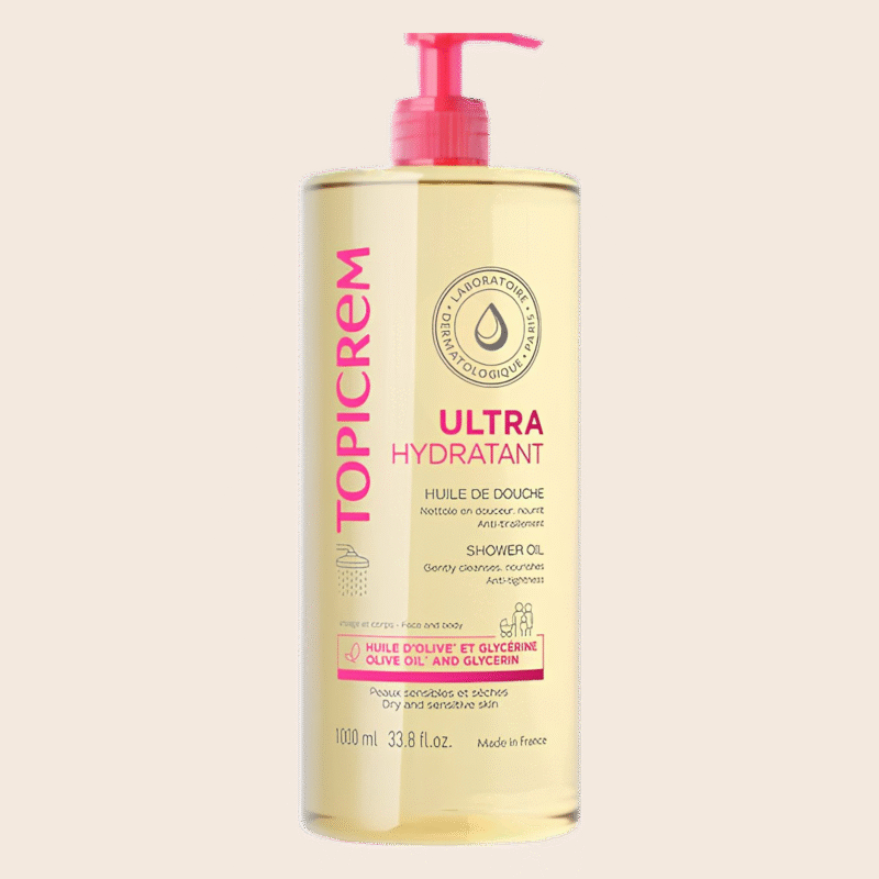 Topicrem - Recharge ultra hydratante huile de douche à l'huile d'olive et glycérine 1000 ml