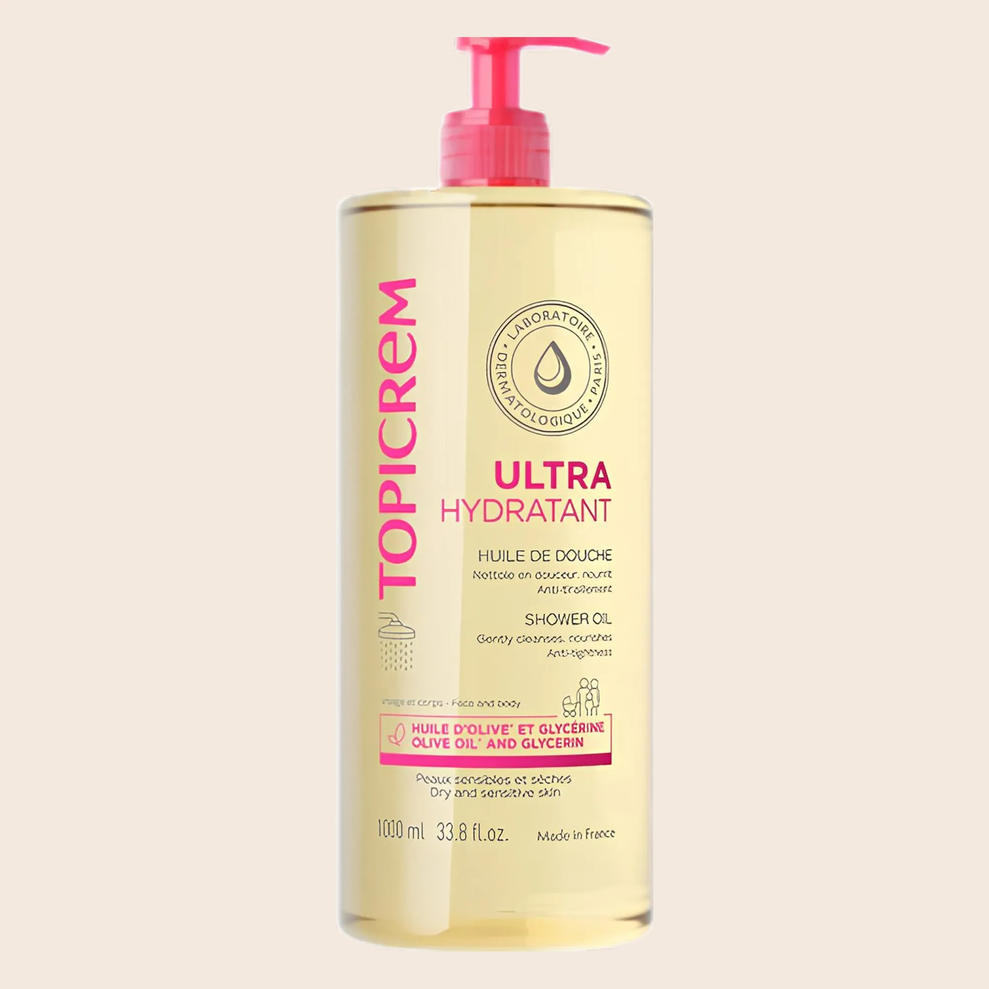 Topicrem - Recharge ultra hydratante huile de douche à l'huile d'olive et glycérine 1000 ml | Peaux Sèches | Acheter Dakar | SEN'GARMI