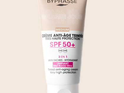 Byphasse - Crème Faciale Anti-Âge Teintée SPF 50 Teinte Moyenne 50ml