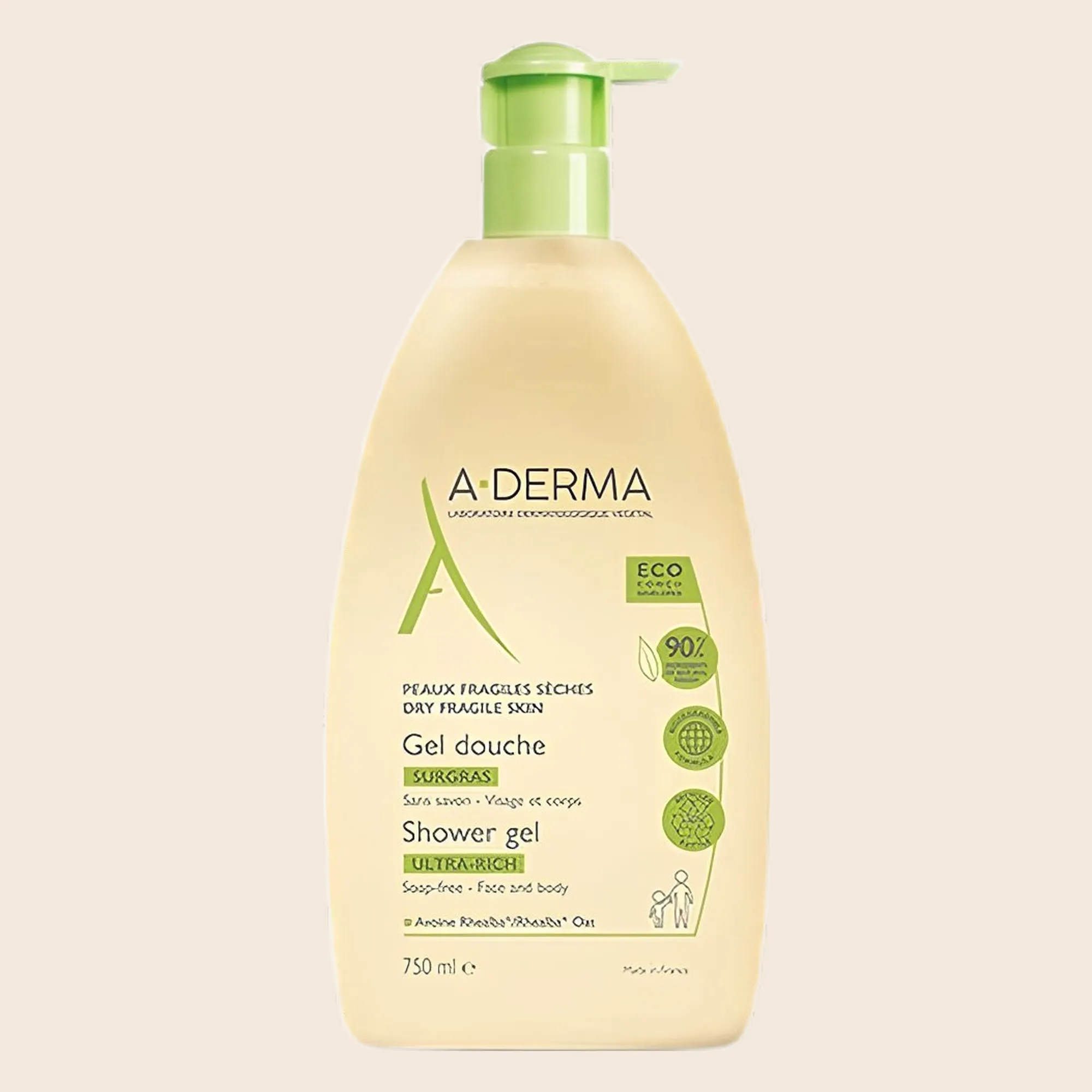 A - Derma - Ultra Riche Gel Douche pour Peaux Fragiles 750ml | Acheter Dakar | SEN'GARMI
